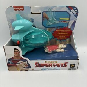 Fisher-Price DC League of SUPERPETS Toy Figure Super Launch Krypto Pack Ages 3+